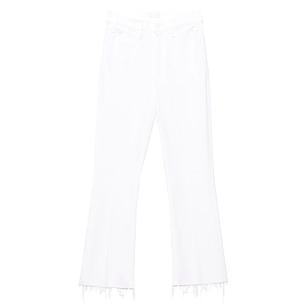 Mother Denim White Cotton Flared Women's Jeans